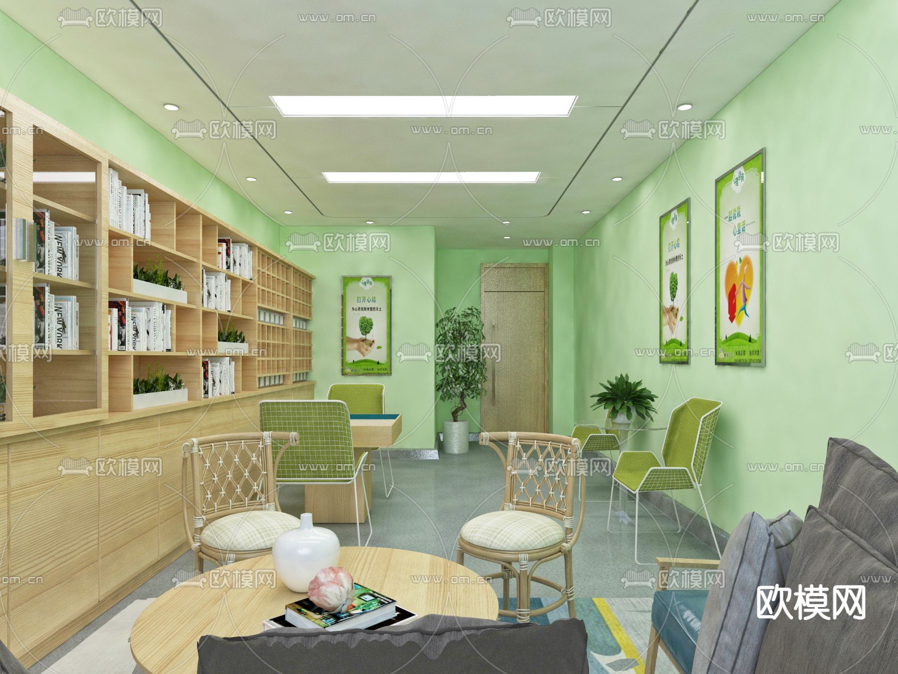 现代茶水间 接待室su模型下载（渲染图1）