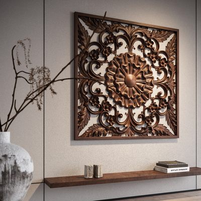  中式雕花挂饰 墙饰su模型 