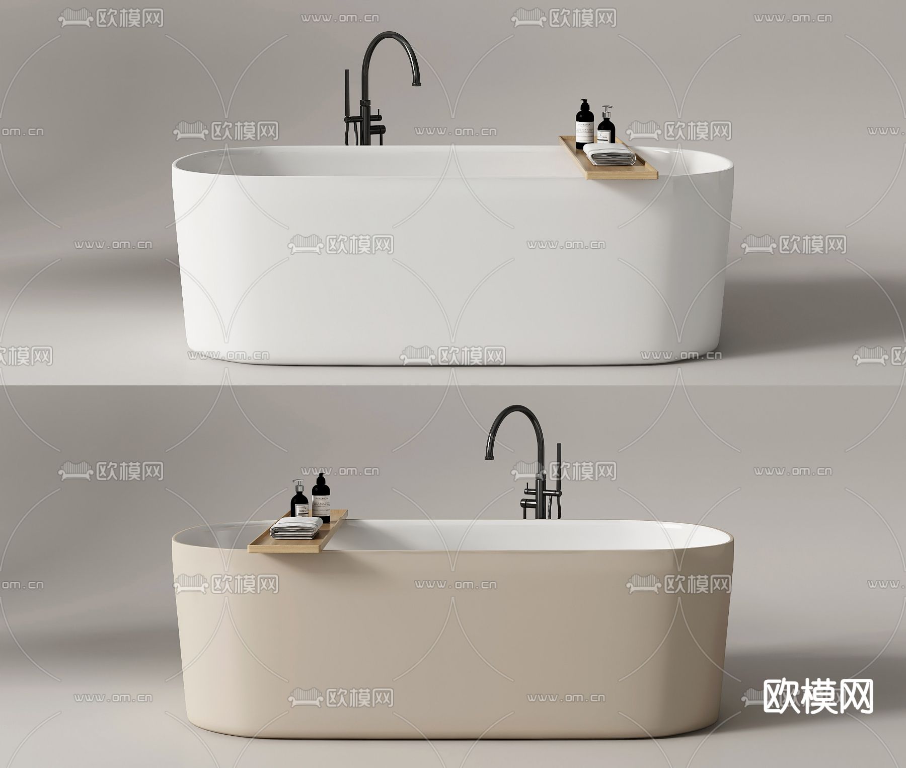 现代浴缸su模型下载（渲染图2）