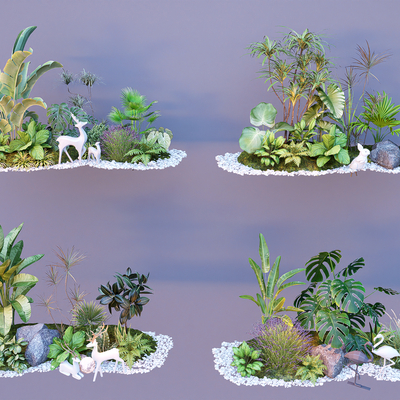  植物堆 微地形 庭院造景su模型 