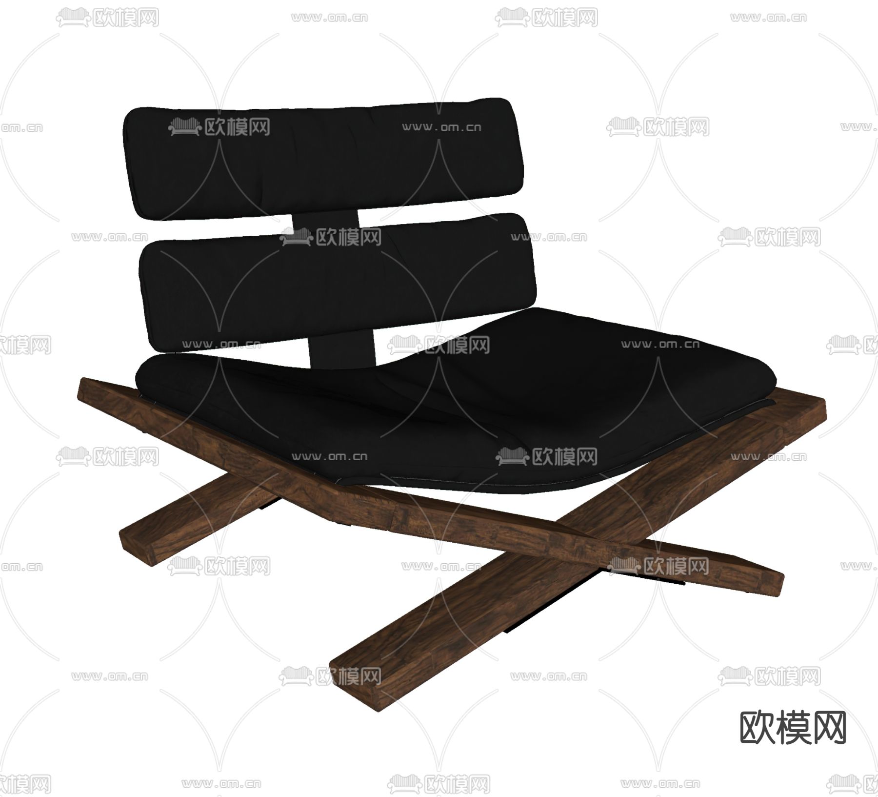 baxter 休闲椅 皮质椅su模型下载（渲染图2）