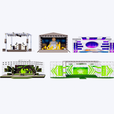  舞台装置 演唱会衍架su模型 