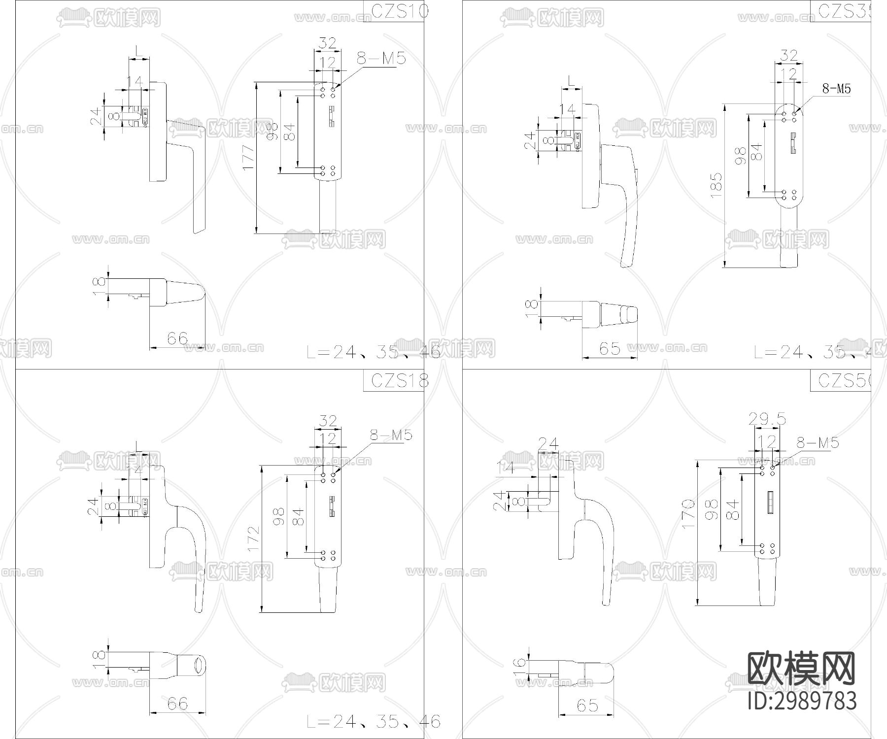 五金零件cad大样图下载（渲染图3）