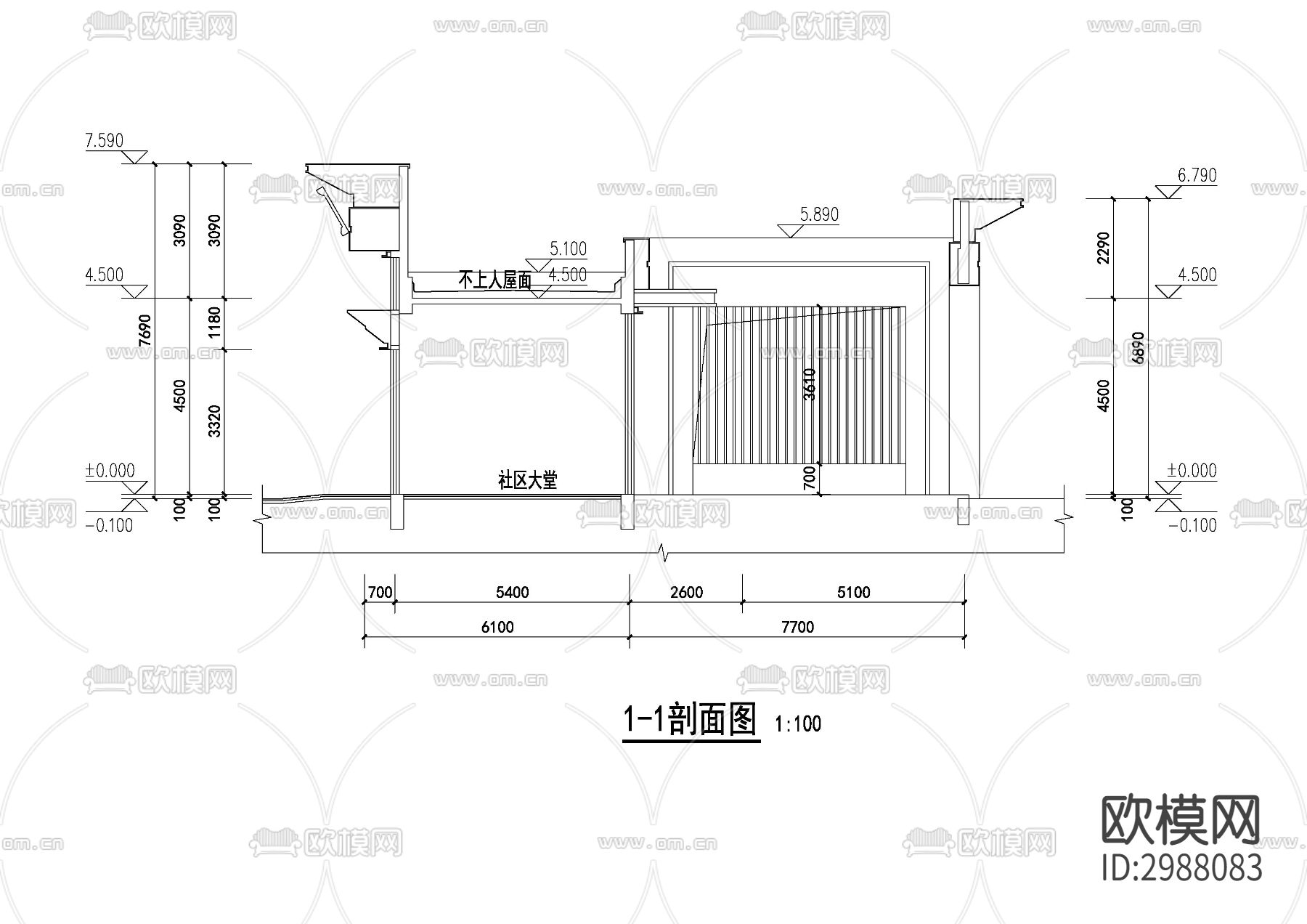 社区入口cad施工图下载（渲染图4）