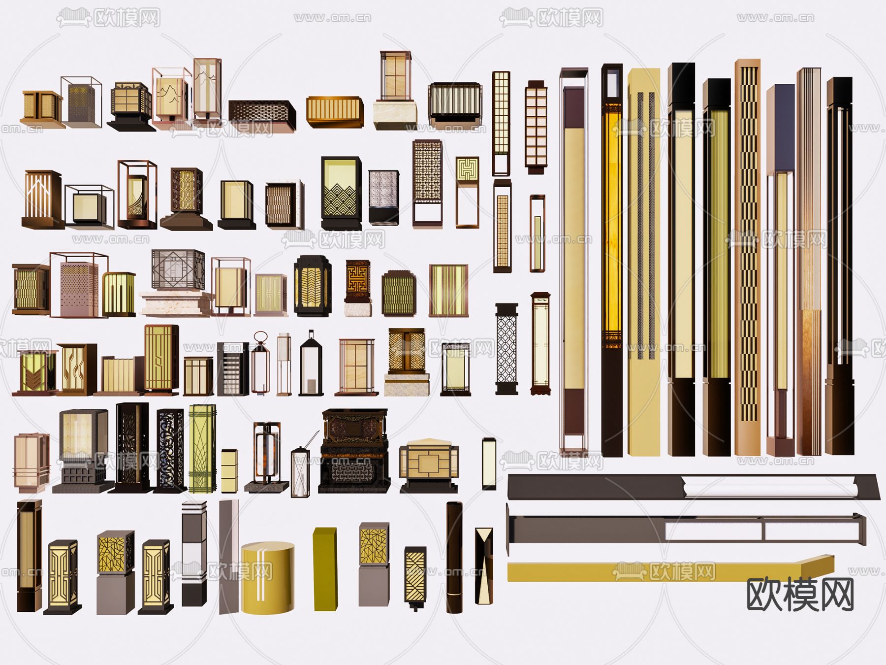 景观灯 草坪灯 庭院灯 灯柱3d模型下载