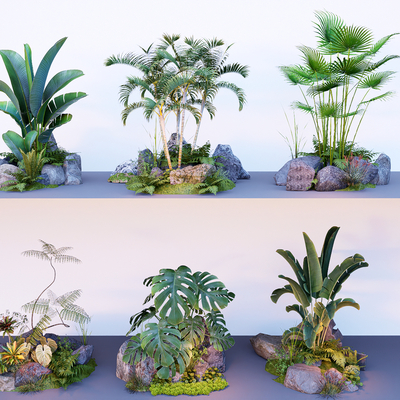  植物堆 微地形 庭院造景su模型 