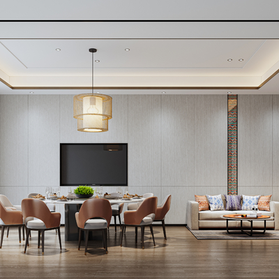  中餐厅包厢 酒楼包房su模型 