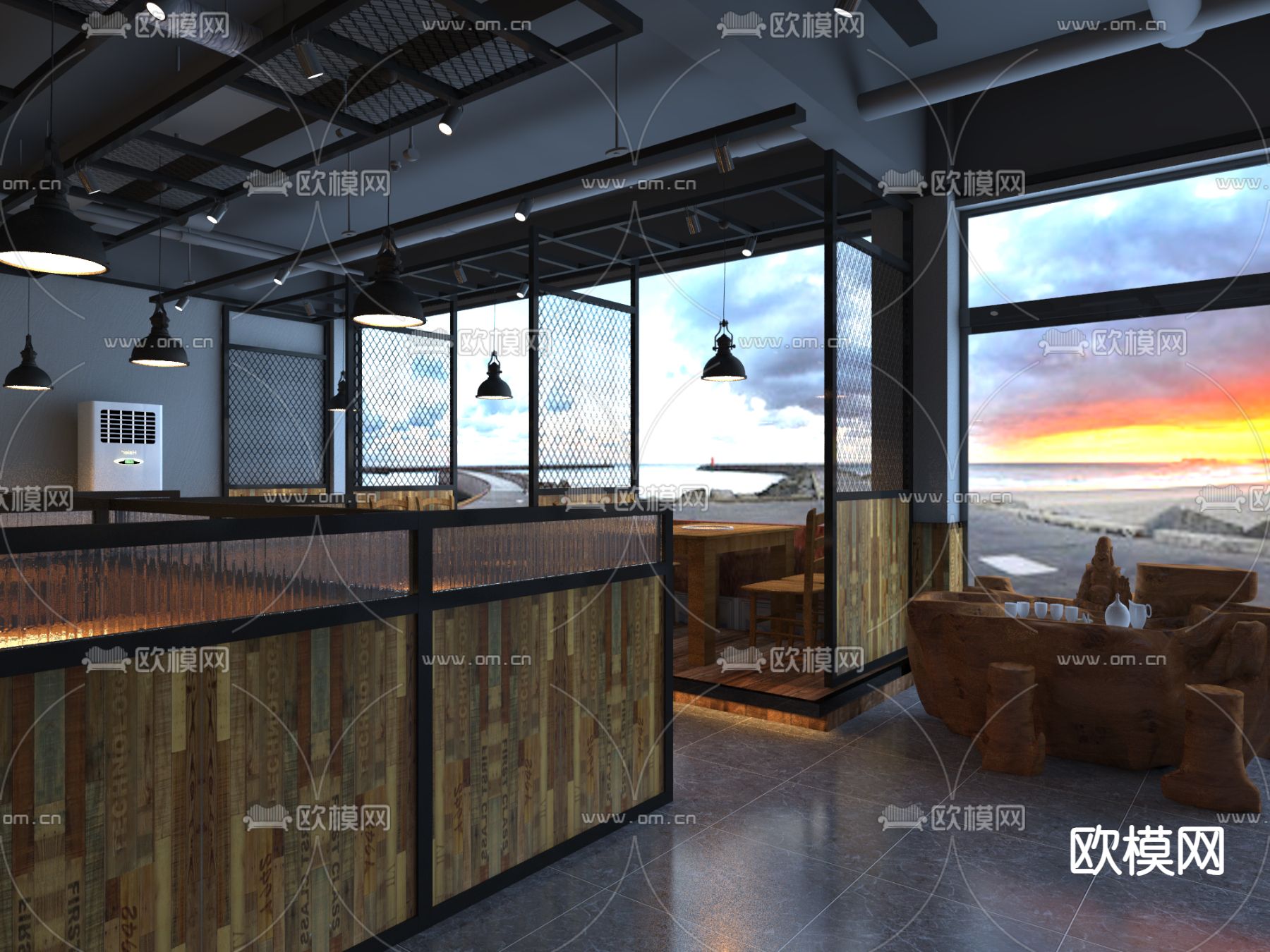 工业风火锅店免费3d模型