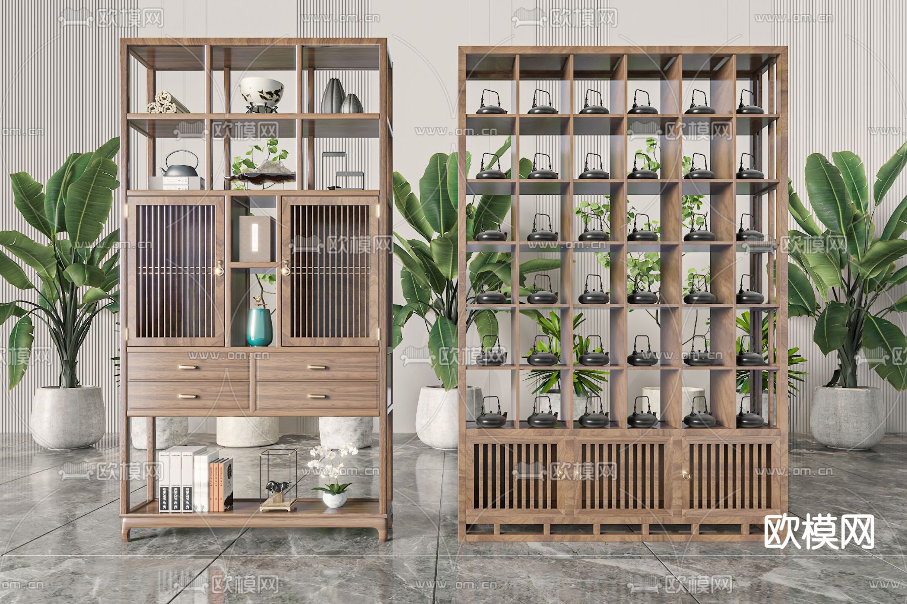 博古架 置物架3d模型下载