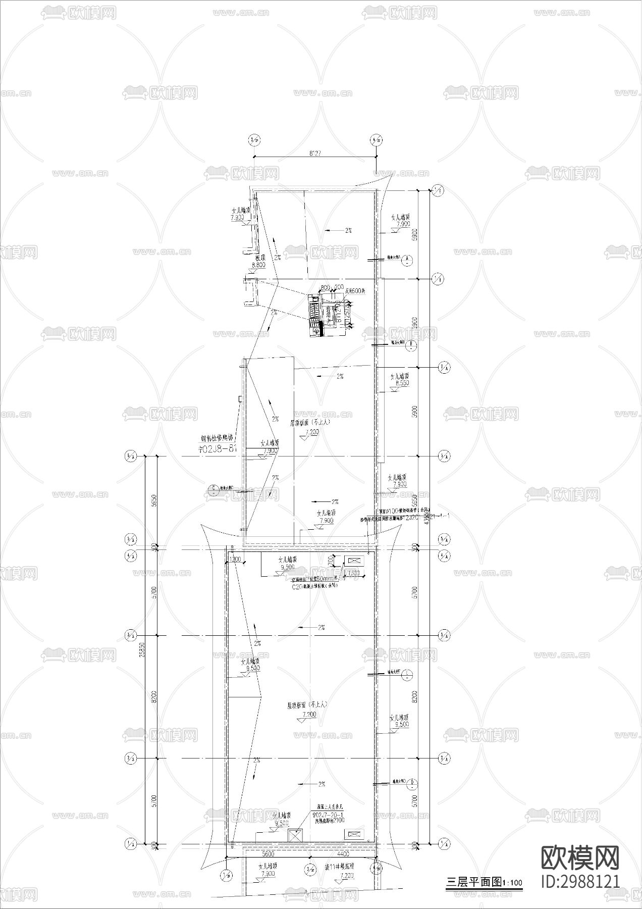 沿街商业及小区大堂入口cad施工图下载（渲染图4）