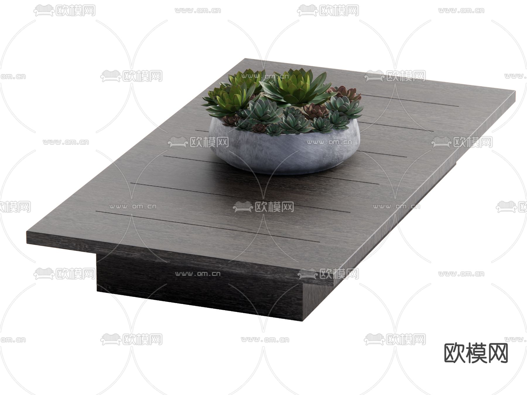 侘寂风茶几su模型下载（渲染图1）