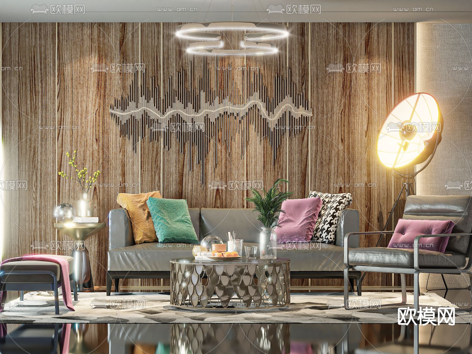 现代组合沙发3d模型下载