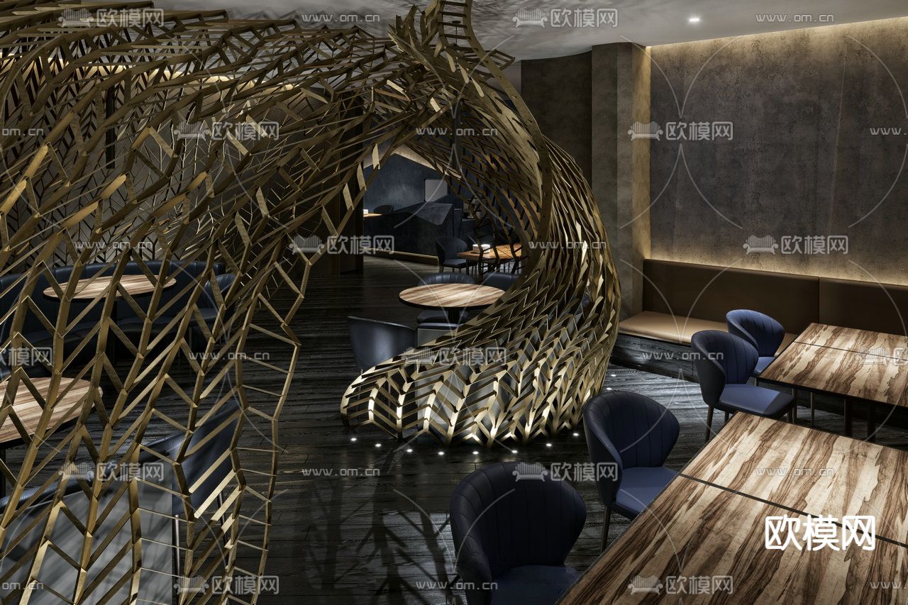 轻食餐厅免费3d模型下载