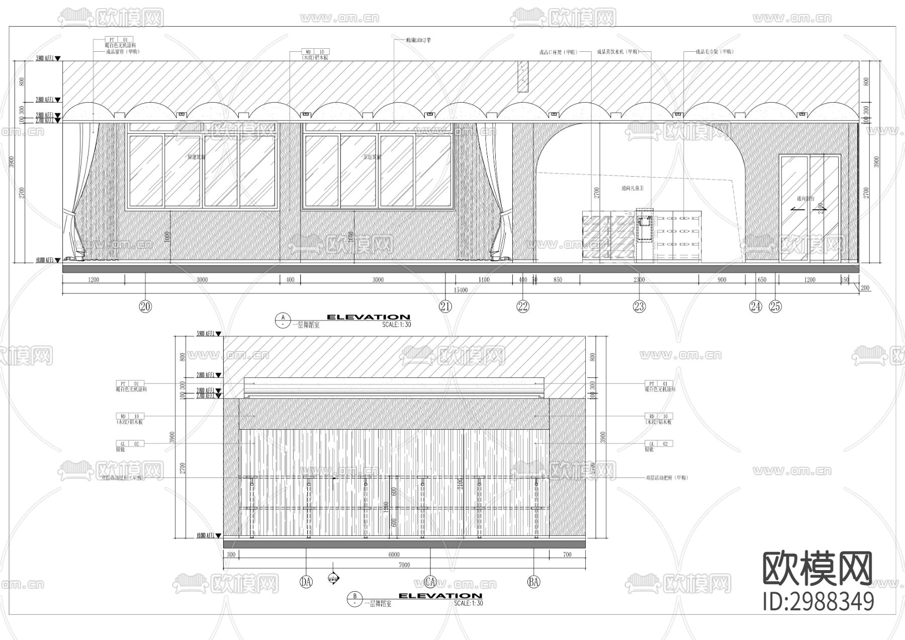 幼儿园室内外装修工程cad施工图下载（渲染图6）
