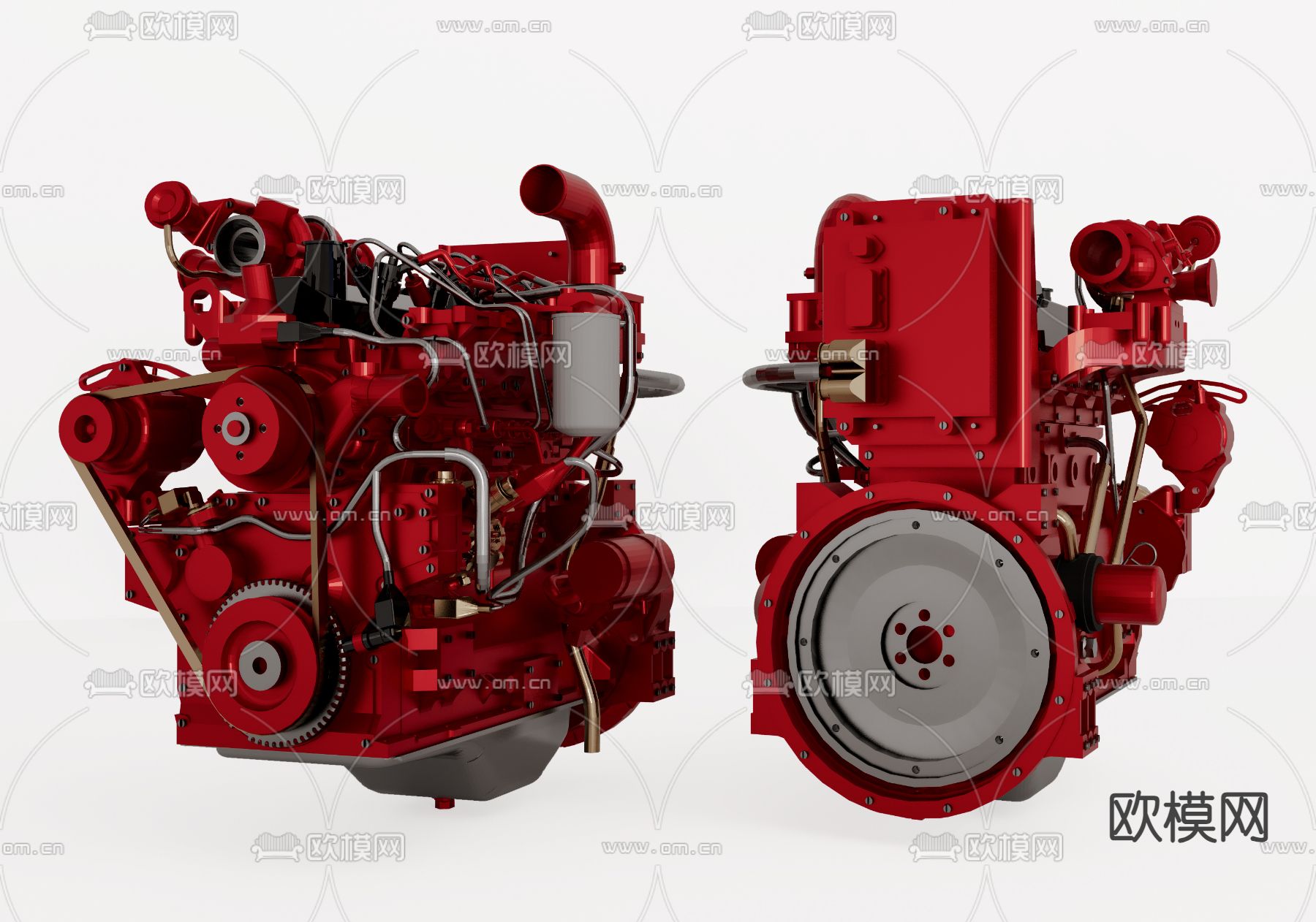 现代汽车发动机su模型下载（渲染图2）