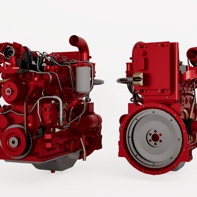  现代汽车发动机su模型 