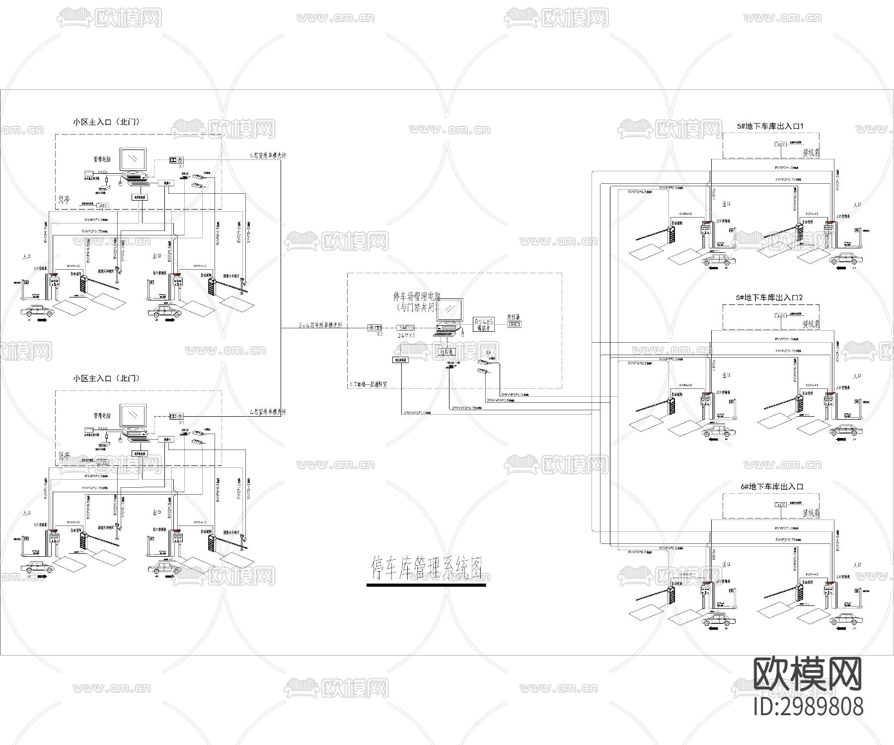 智能摄像道闸cad大样图下载（渲染图4）
