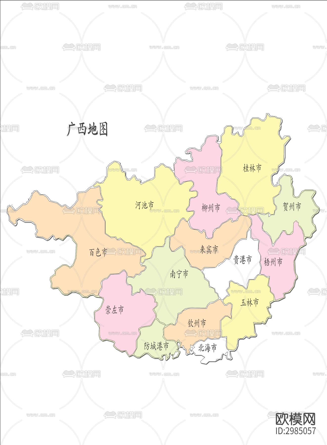 广西地图cad图库（带ps文件）下载（渲染图1）