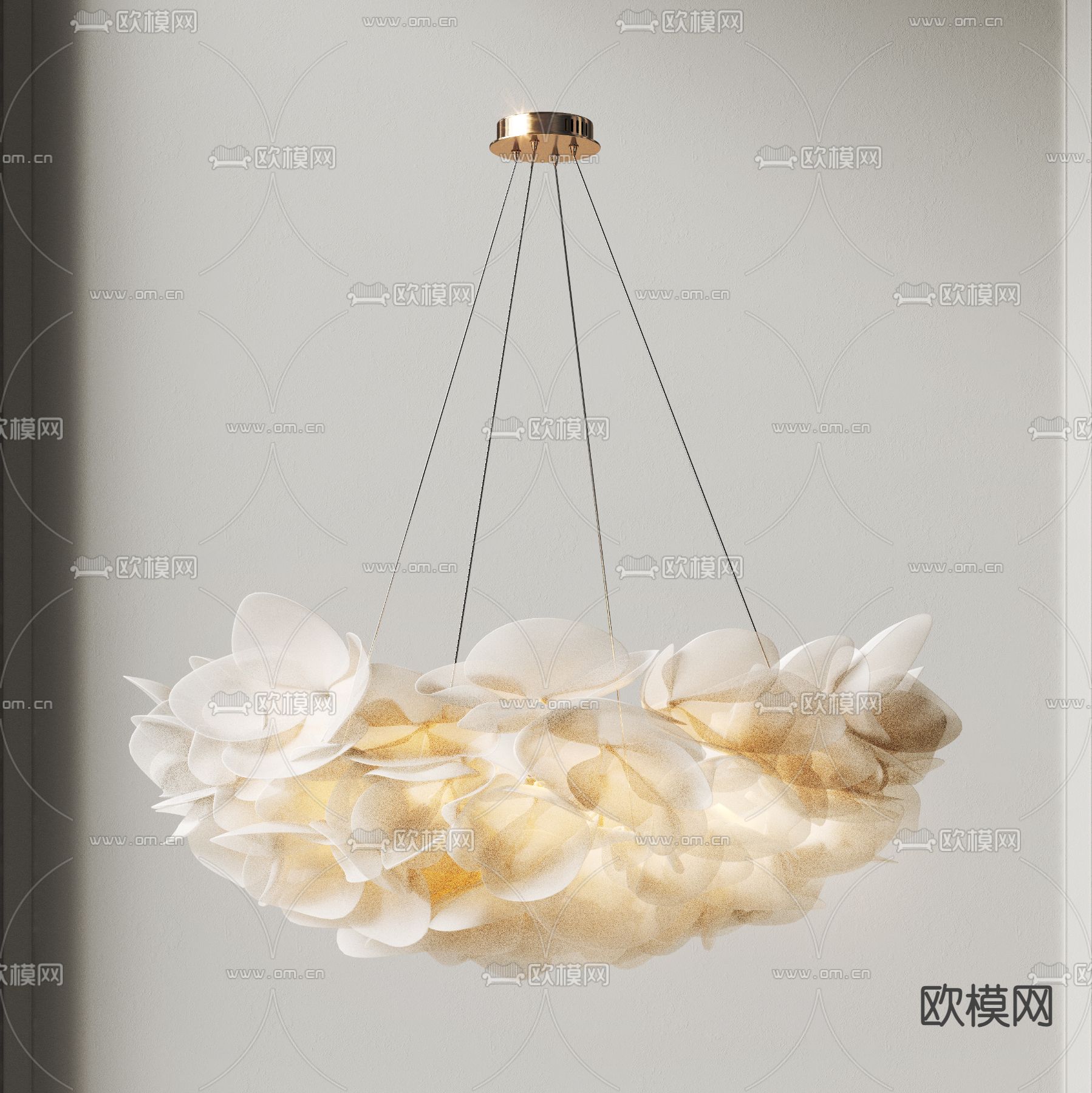 奶油风吊灯 花瓣吊灯3d模型下载