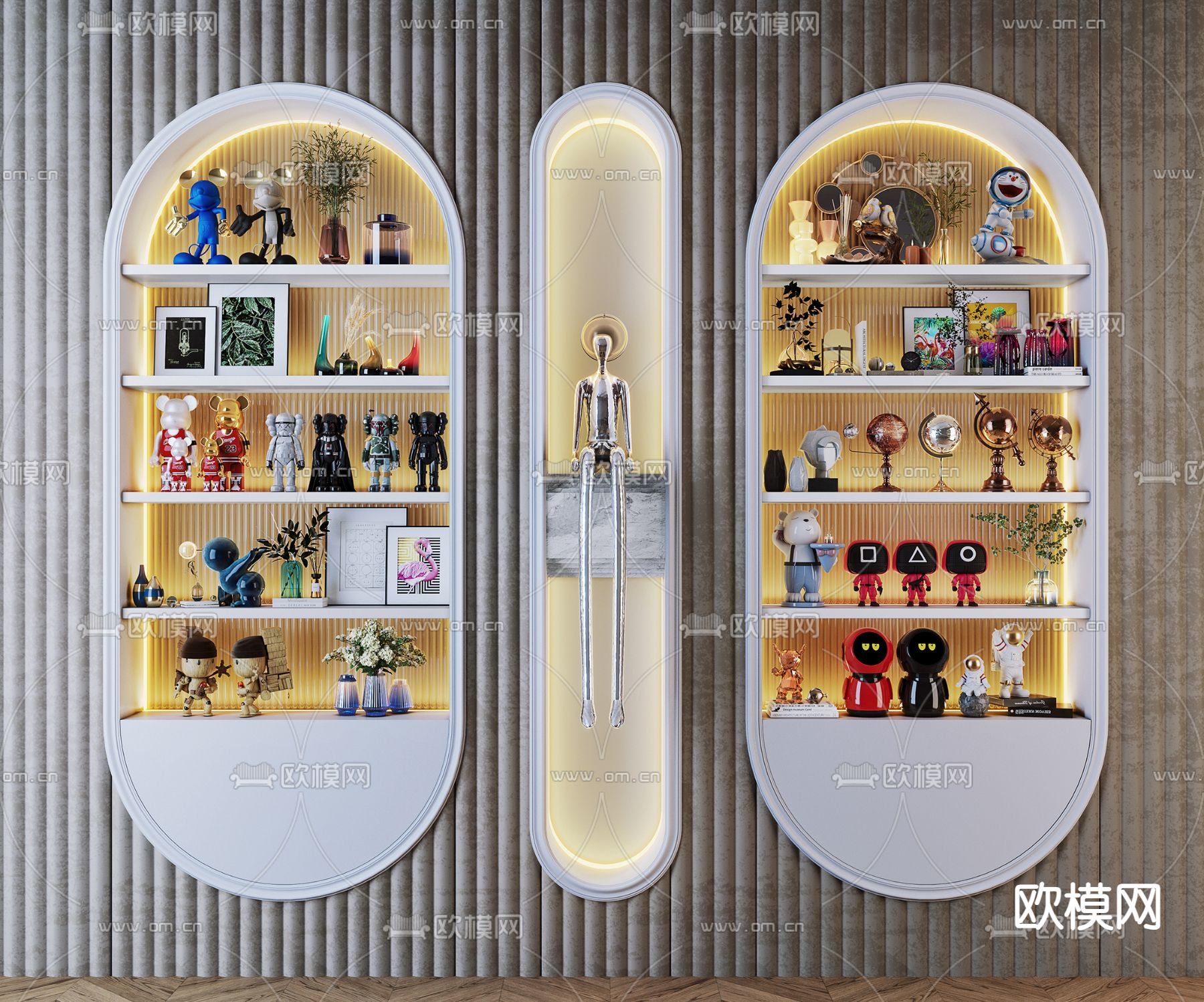 现代装饰柜 陈列柜3d模型下载