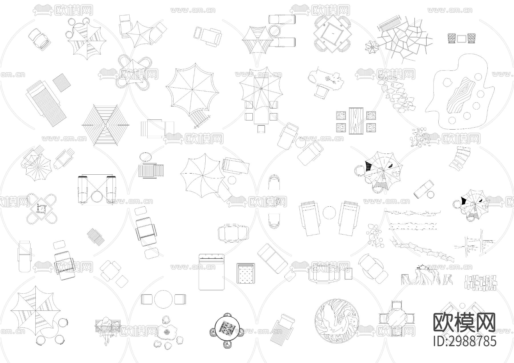 户外家具cad图库下载（渲染图3）