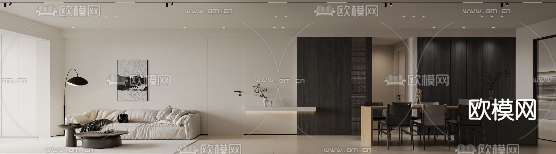 意式客餐厅3d模型下载（渲染图1）