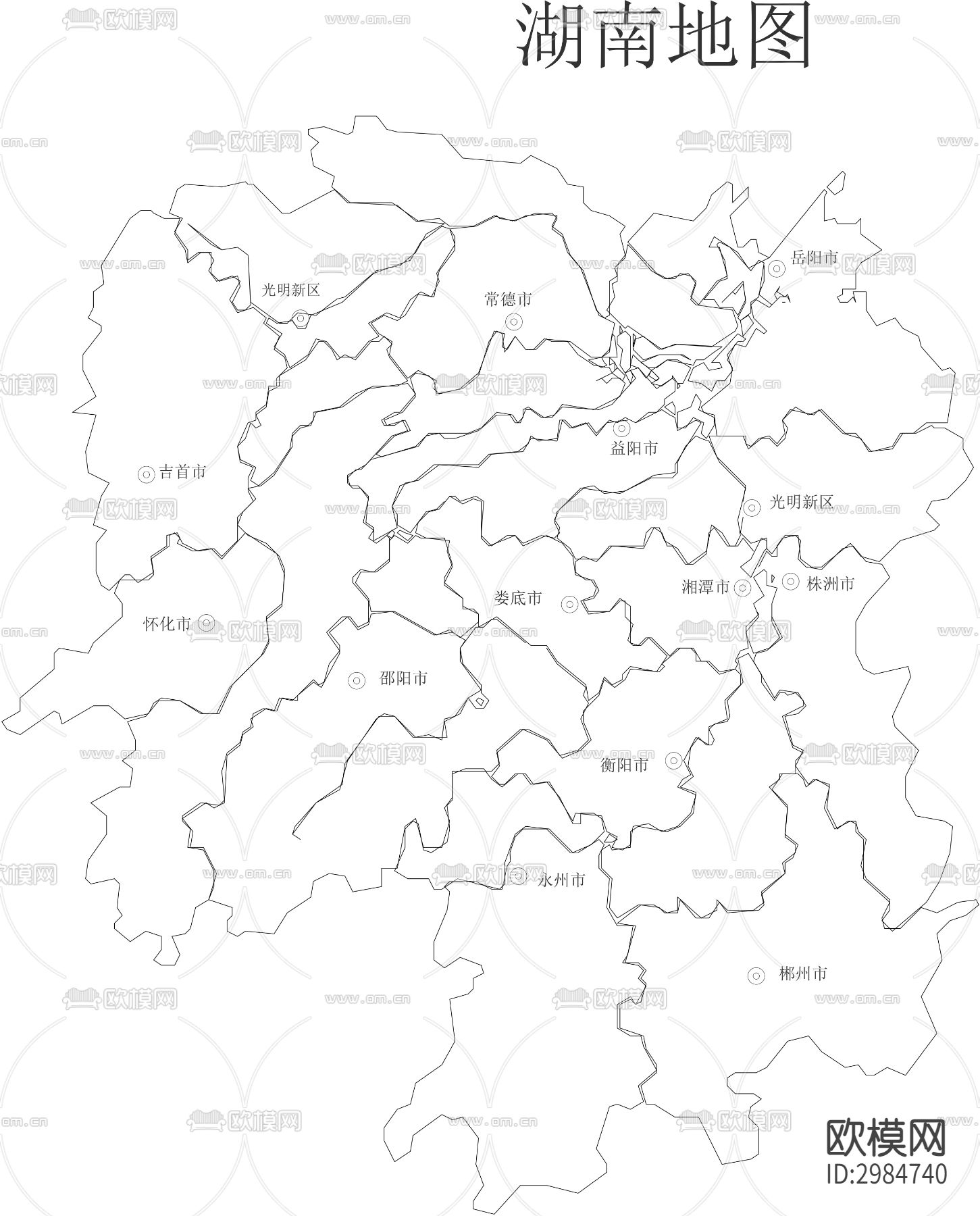 湖南地图cad图库(带PSD文件）下载（渲染图2）