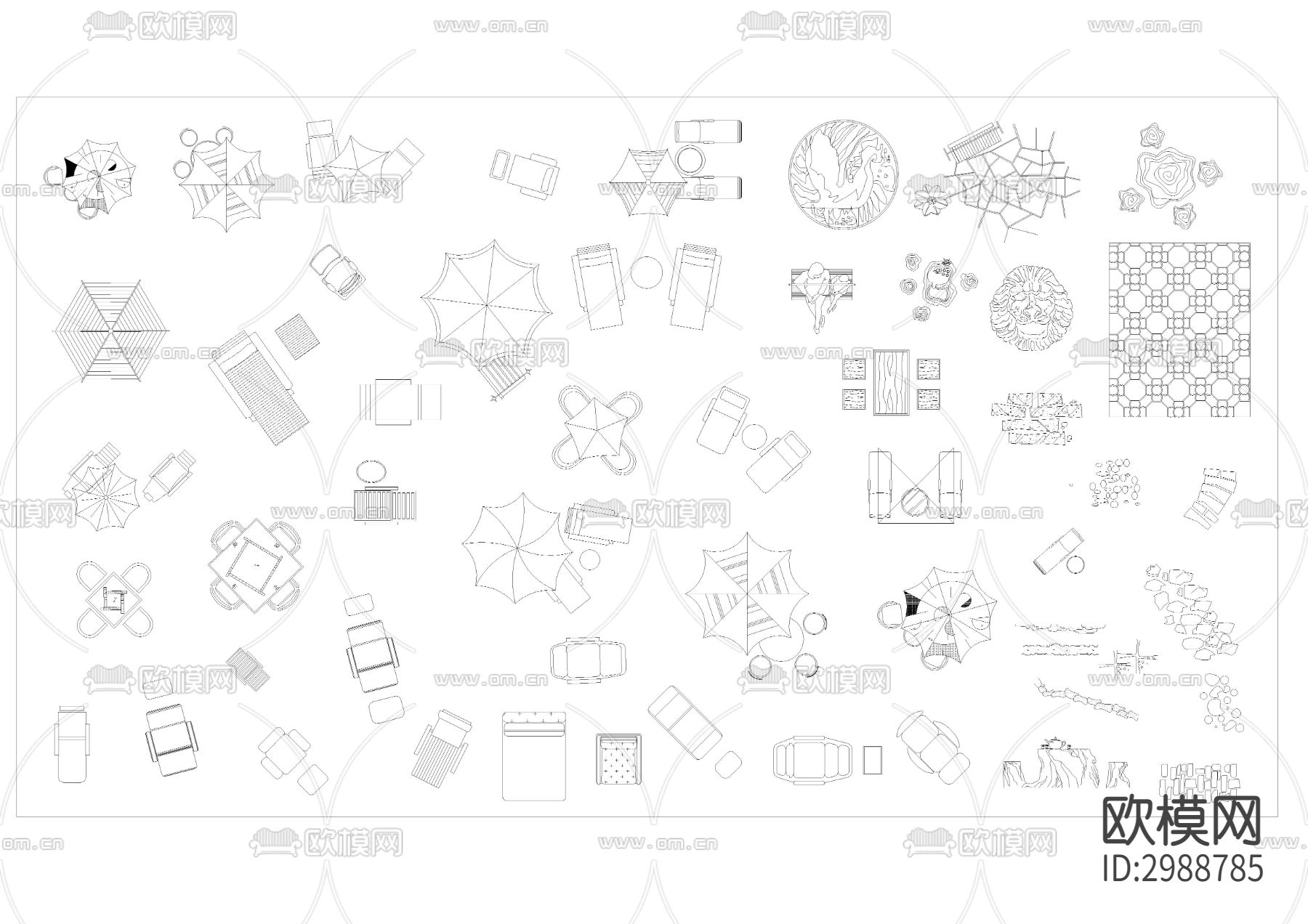 户外家具cad图库下载（渲染图10）
