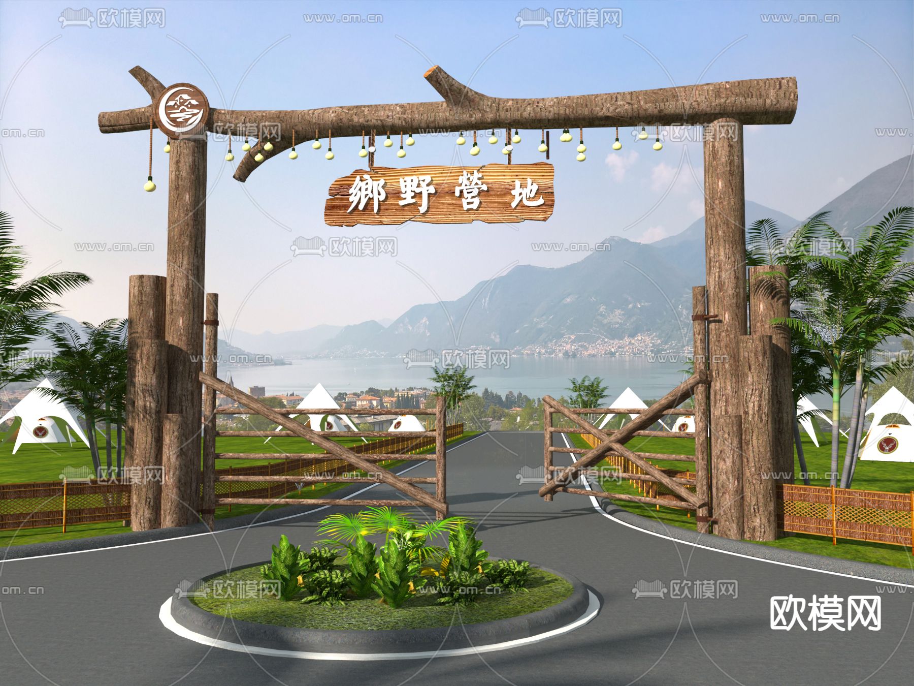 露营入口 农场景观3d模型下载
