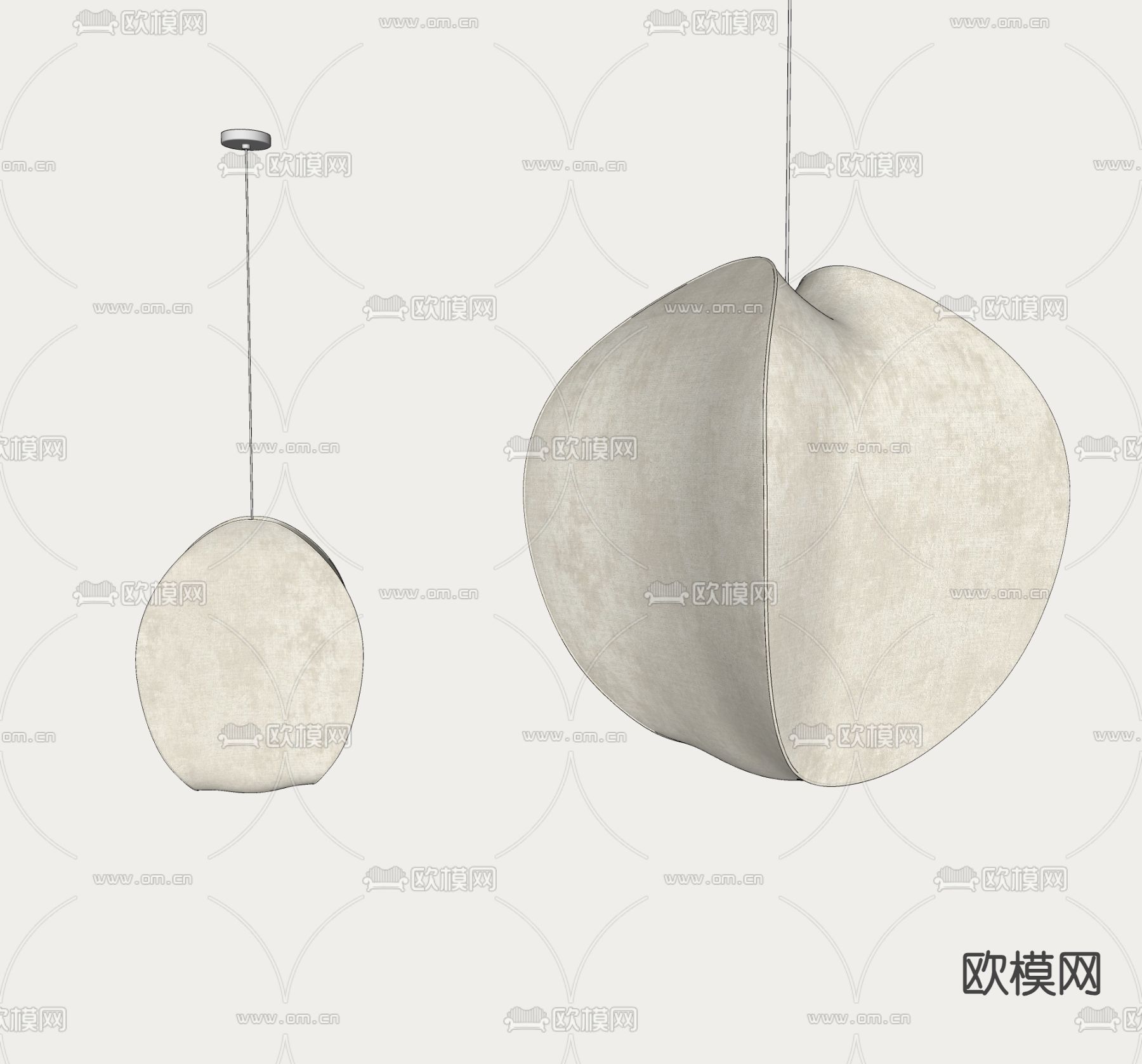 侘寂风吊灯su模型下载（渲染图1）