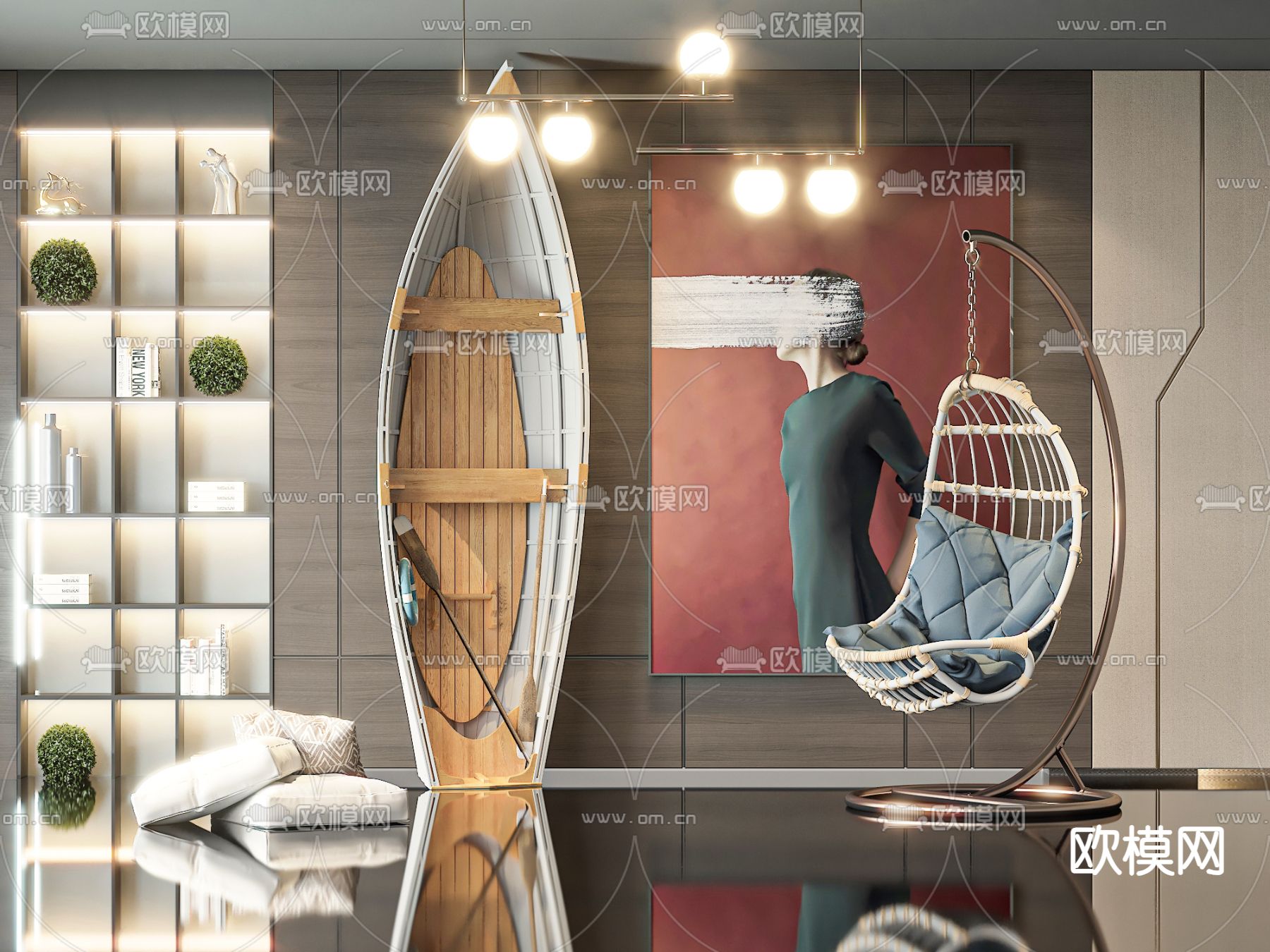 吊椅 小船3d模型下载