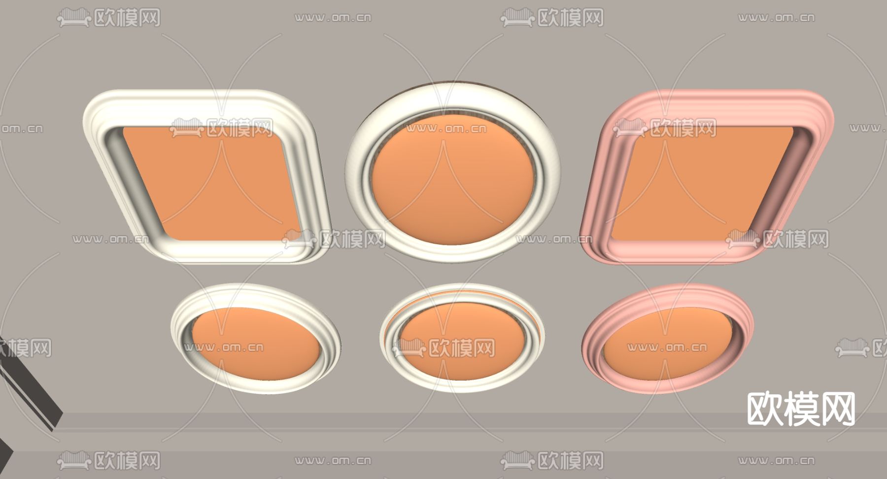 现代吸顶灯su模型下载（渲染图1）