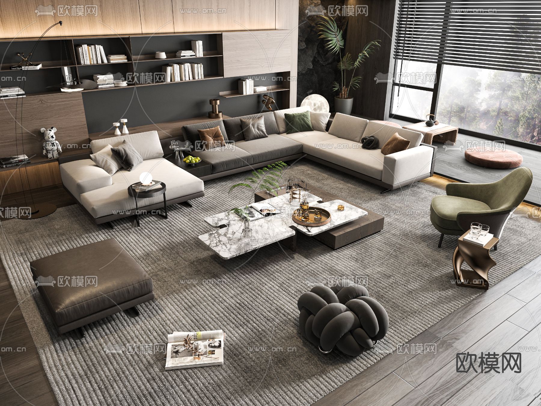 Minotti 组合沙发 转角沙发3d模型下载