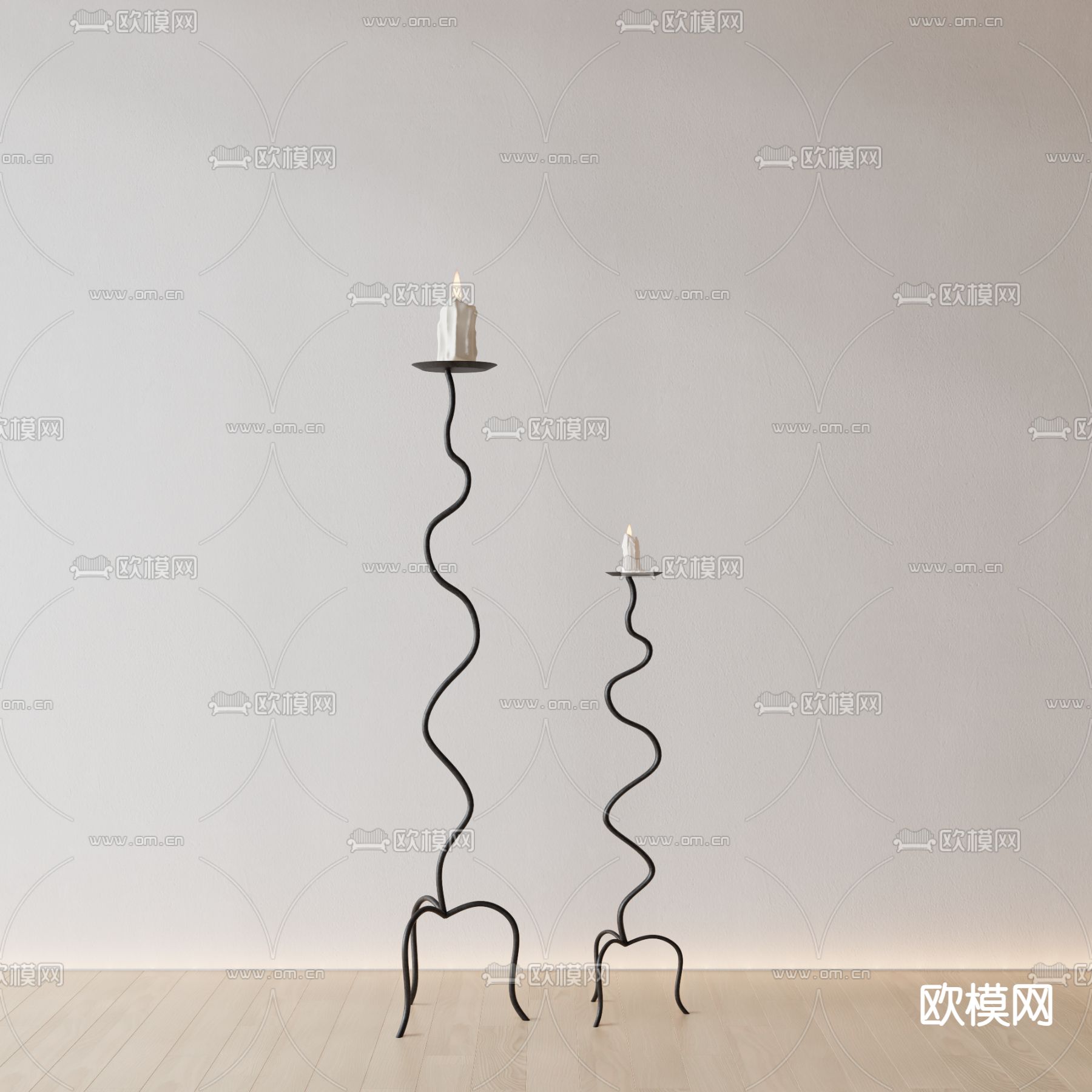 现代装饰烛台su模型下载（渲染图2）