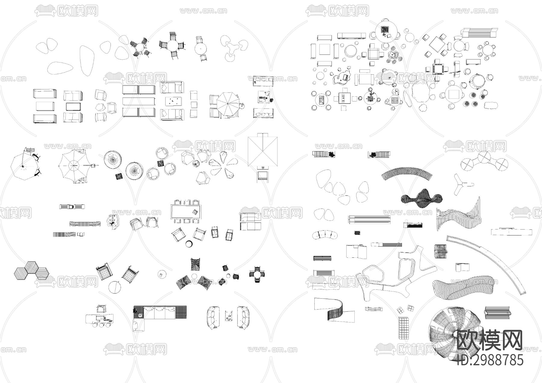 户外家具cad图库下载（渲染图7）