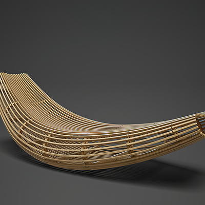  异形公共长凳su模型 