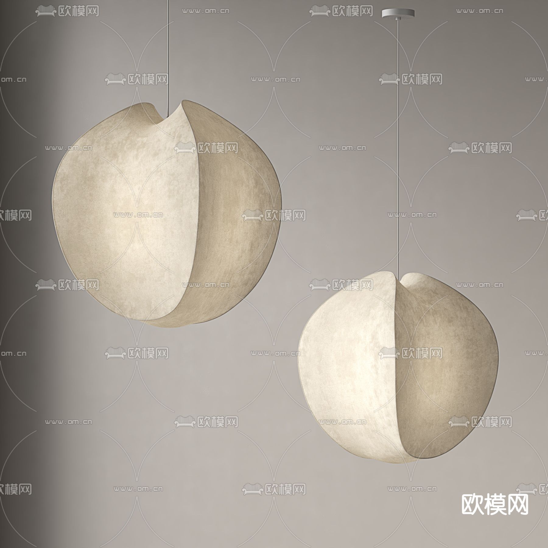 侘寂风吊灯su模型下载（渲染图2）