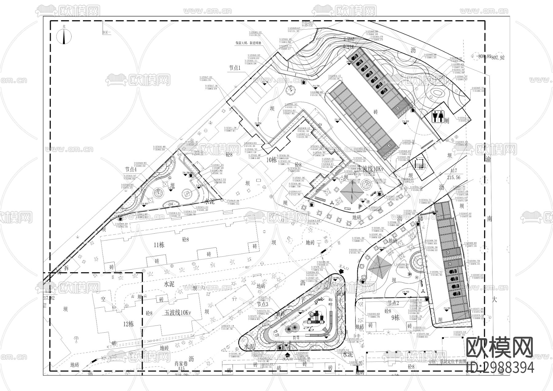 石洋街老旧小区改造提升项目cad施工图下载（渲染图3）