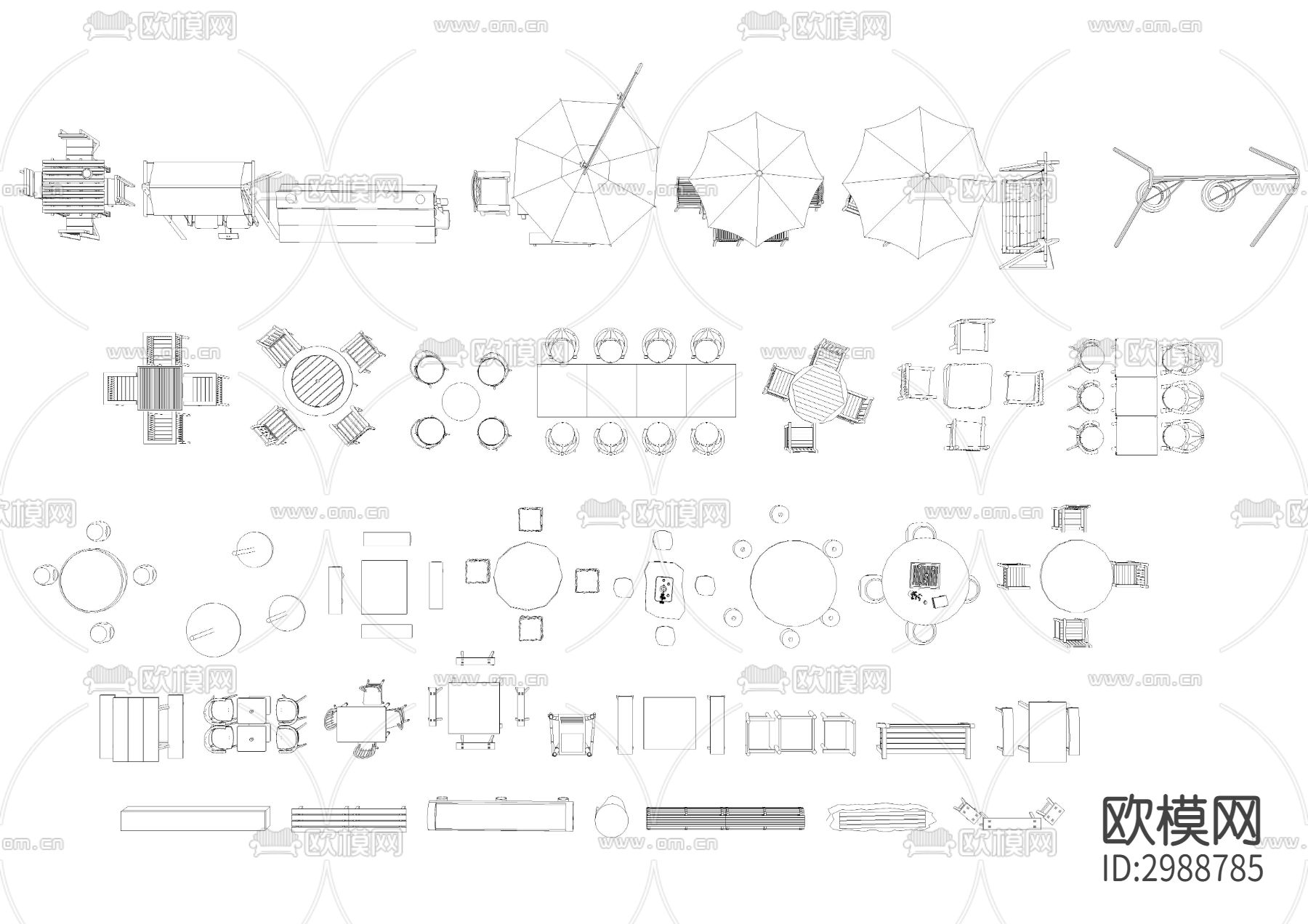 户外家具cad图库下载（渲染图6）