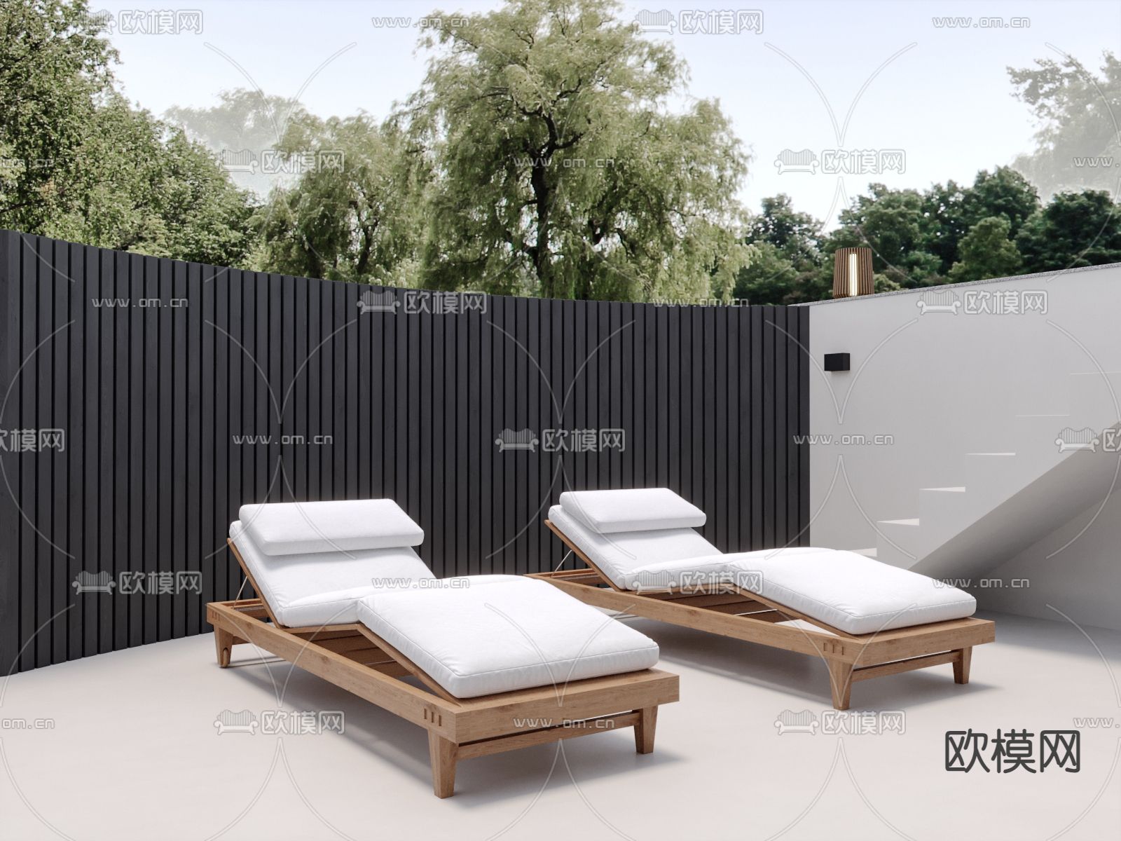 户外躺椅 沙滩椅 泳池椅 阳台椅3d模型下载