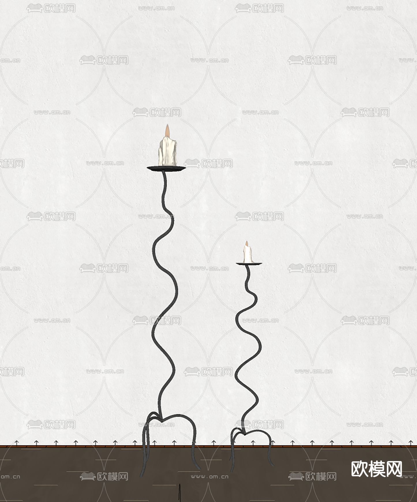 现代装饰烛台su模型下载（渲染图1）