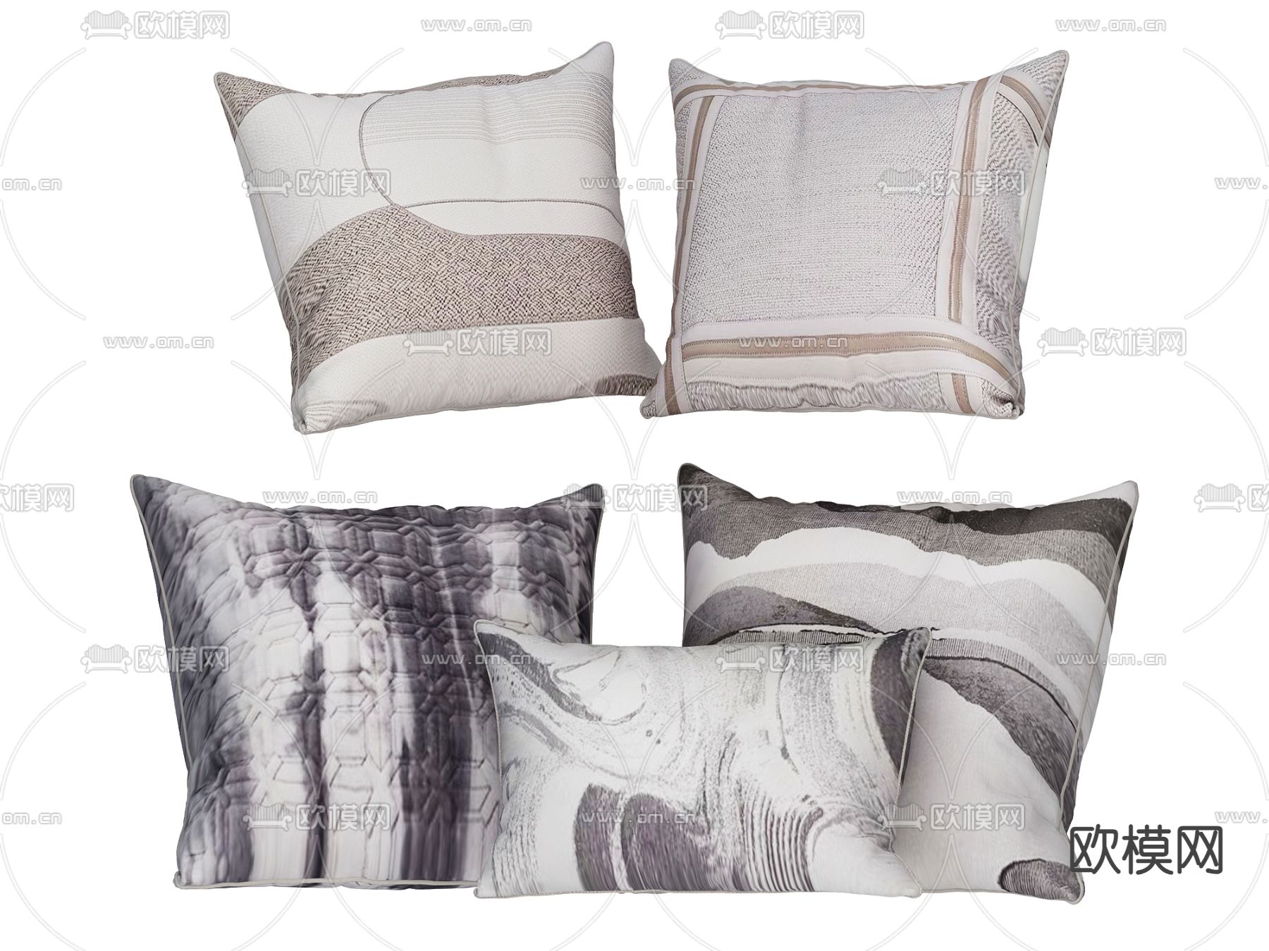 现代抱枕3d模型下载