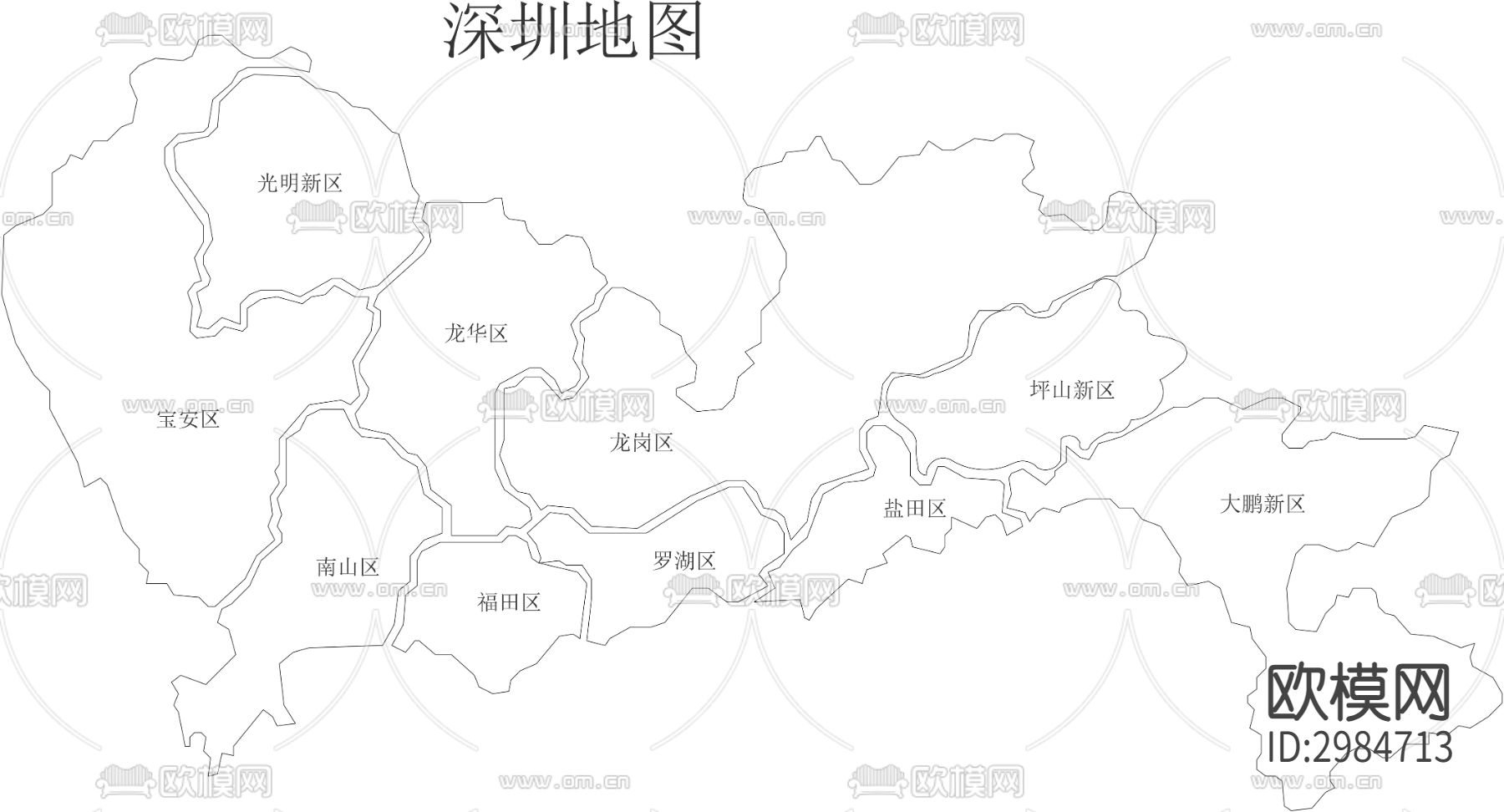 深圳地图cad图库(带PSD文件）下载（渲染图2）
