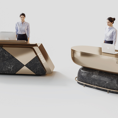  现代接待前台 服务台su模型 