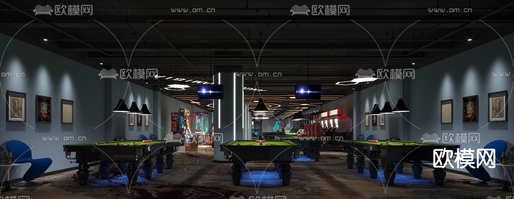 电玩城 游戏城 娱乐城3d模型下载（渲染图5）