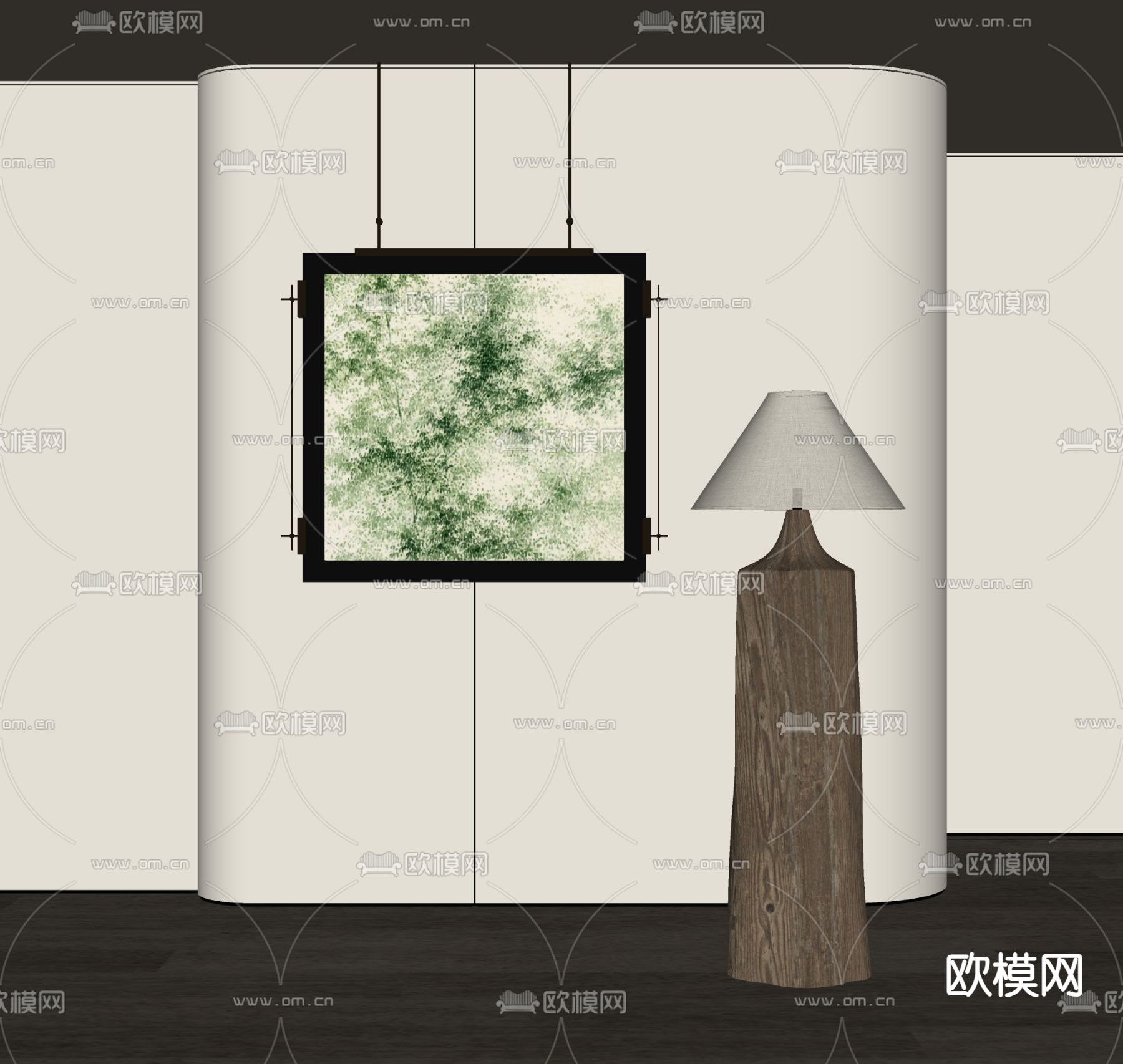 侘寂风装饰画su模型