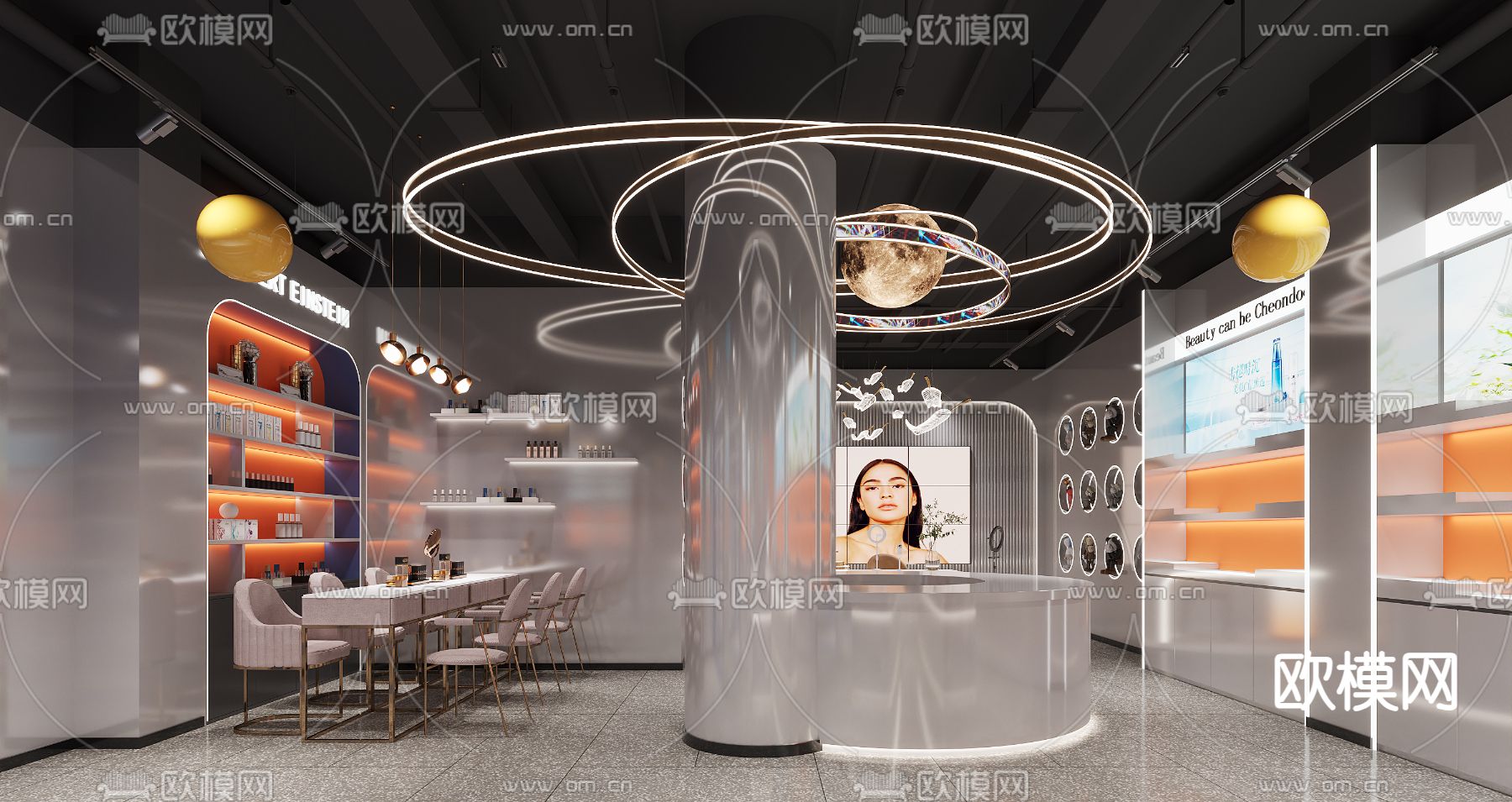 美妆店 美甲店 化妆品店3d模型下载（渲染图3）