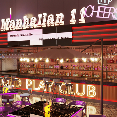  现代音乐酒吧su模型 