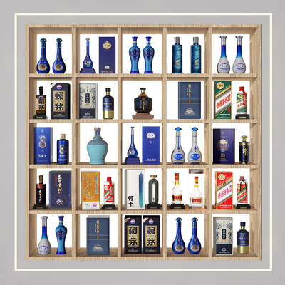  现代酒盒 酒箱 洋酒 酒瓶su模型 