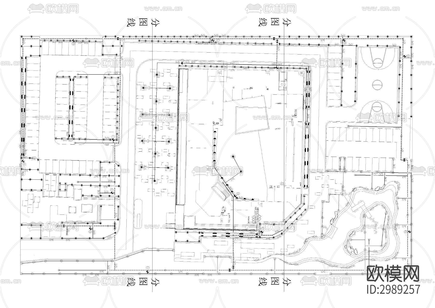喷灌浇灌系统cad大样图下载（渲染图3）